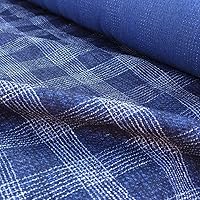 Vista 4 de Tela de lino amarillo a cuadros de tweed de doble cara, tela de alta calidad, material duradero para costura, manualidades y decoración del hogar