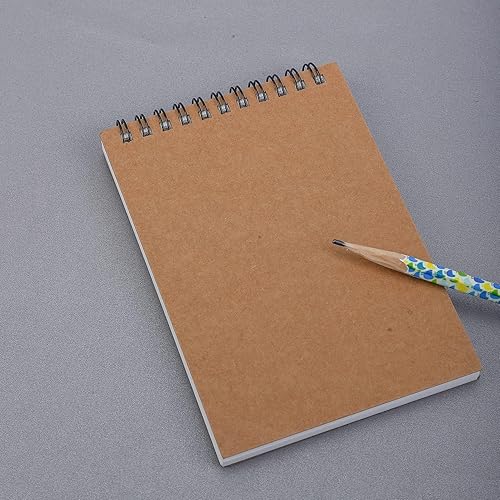 Miniatura 7 de Cuaderno de bocetos de anime A6 - Cuaderno de espiral con manuscrito taquigrafía con cubierta de papel kraft para dibujo artístico, diario,
