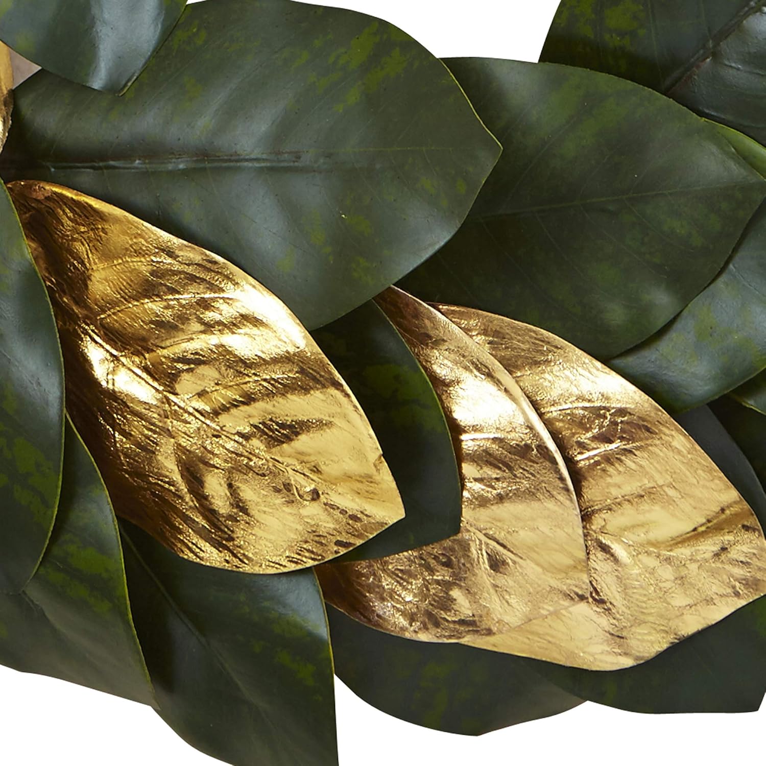 Eternal Elegance 22" Golden & Green Magnolia Leaf Wreath