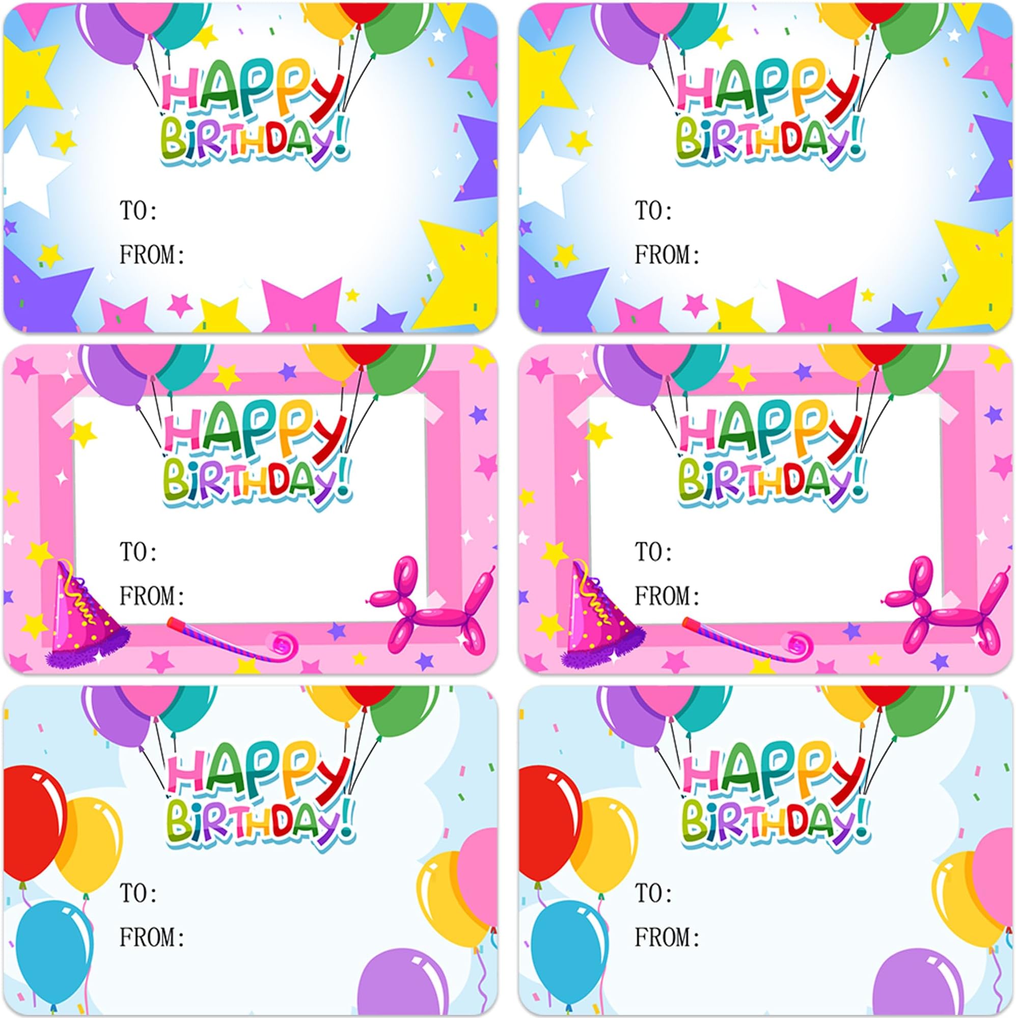180 PCS Birthday Name Stickers Gift Labels Tags, Happy Birthday to from Gifts Tag Stickers Name Label Sticker for Greeting Card Gifts Present Packaging Party Supplies Decor, 3x2 in