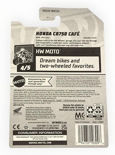 Miniatura 2 de Hot Wheels Honda CB750 Cafe, HW Moto 45 Asiento azul 141250