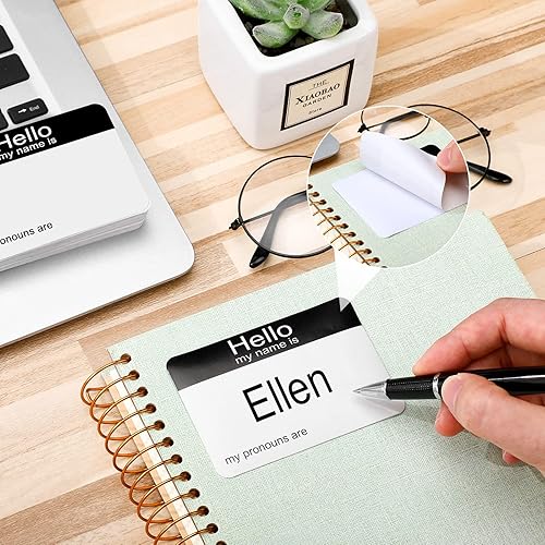 Miniatura 3 de 200 calcomanías de Hello My Pronouns are calcomanías de vinilo adhesivas en nombre extraíbles, etiquetas adhesivas en blanco para niños, adultos,