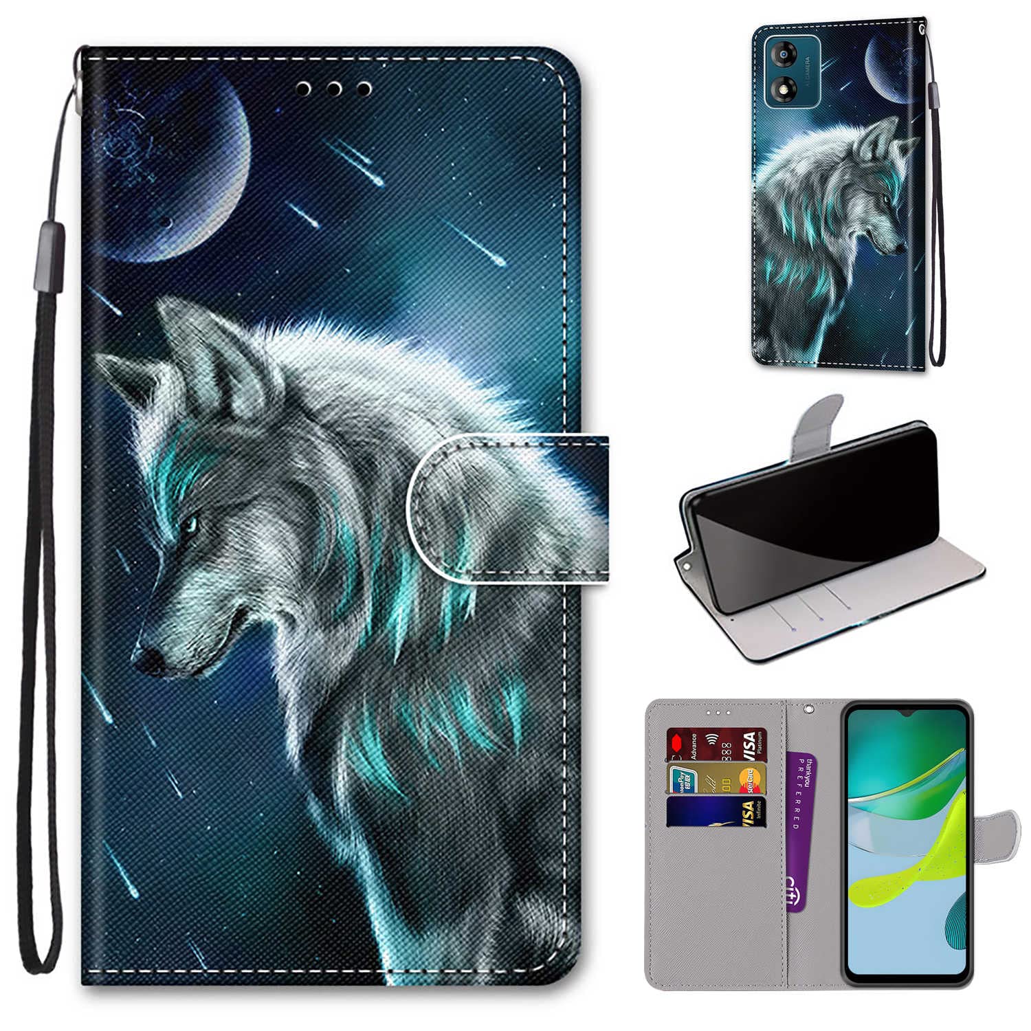 TOUCASA Cover per Moto E7 Plus/ G9 Play,Flip Caso Custodia [Creativo Dipinto] PU Pelle Portafoglio Unico Sottile Funzione TPU Antiurto Flip Cover a Libro per Moto E7 Plus/ G9 Play (Rosa Selvatica