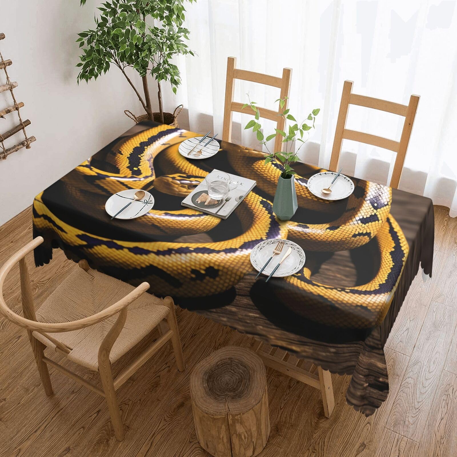 Nappe rectangulaire imperméable infroissable pour table de cuisine et événement extérieur