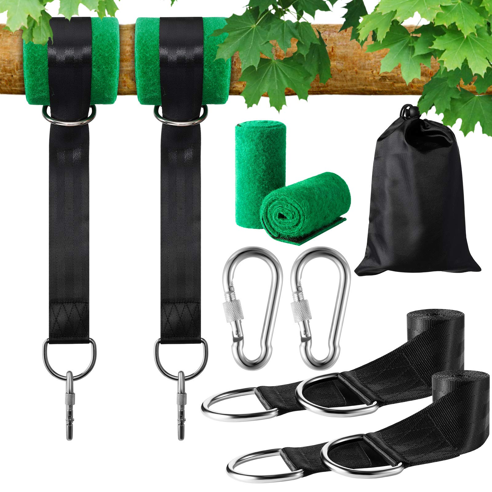 Cinghie Per Altalena E Amaca Con Moschettone | Kit Sospensione Regolabile Per Albero - Fino A 454kg - Foto 11