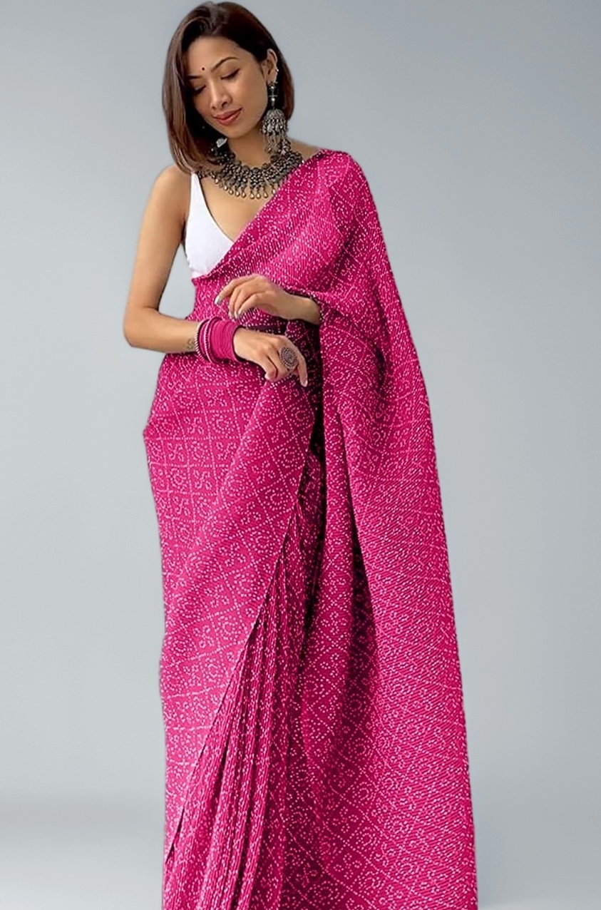 Women's Pure Georgette Saree With Blouse Piece