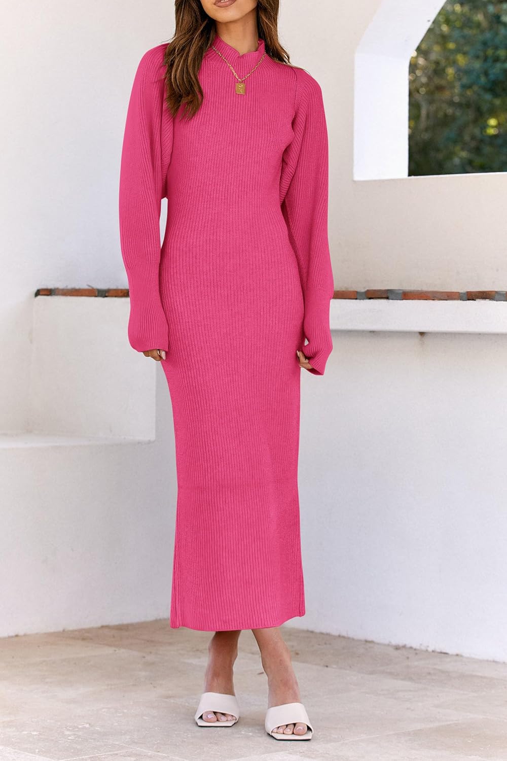 PRETTYGARDEN Women's Fall 2 Piece Outfits Knit Long Sleeve Cropped Cardigan Pullover Sweater Maxi Dress Sets Winter Clothing - Image 8