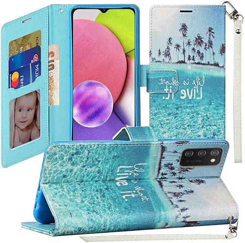 PT - Funda de cristal templado + cartera para tarjeta de identificación Schok Volt SV55 SV55216 + soporte de regalo (Live Life)