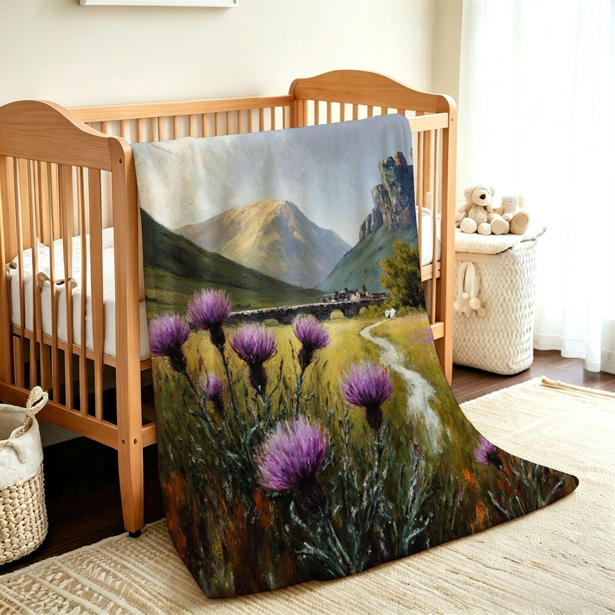 3D Druck Fleecedecke für Zwei 220x240 cm Grüner Berg a2370