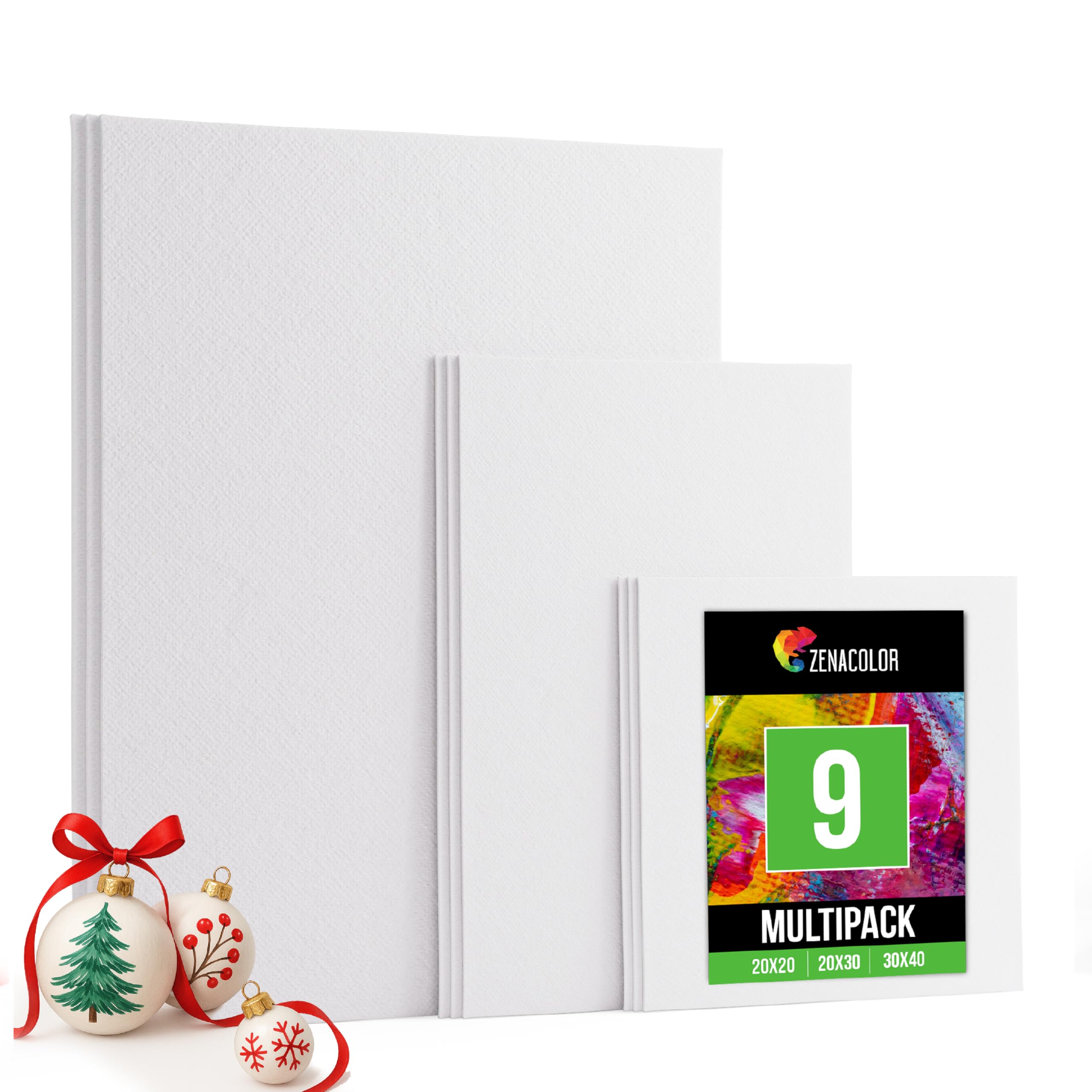 Zenacolor Set di 10 Tele per Dipingere - 100% Cotone Senza Acidi - Tela per Dipingere 13x18 cm - Tutti i Tipi di Pittura su Tela