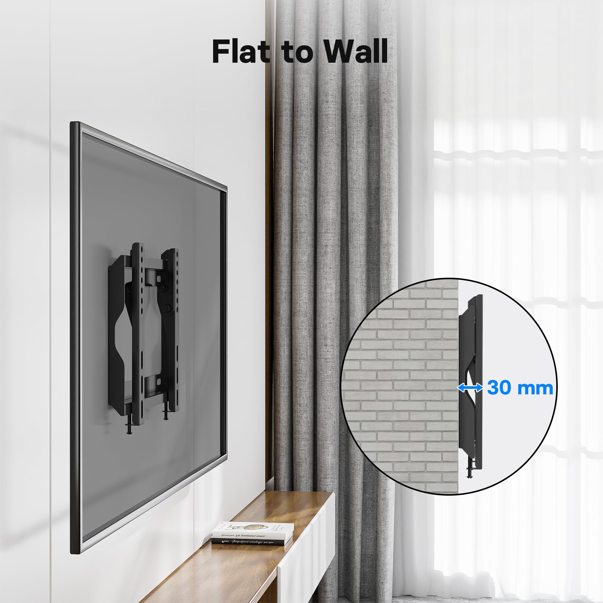 BONTEC Staffa TV per Schermo al Plasma LED/LCD/OLED da 17-45 Pollici, Inclinabile Ultra Sottile Supporto TV Parete, Peso fino a 30 kg, Max VESA 200 x 200 mm