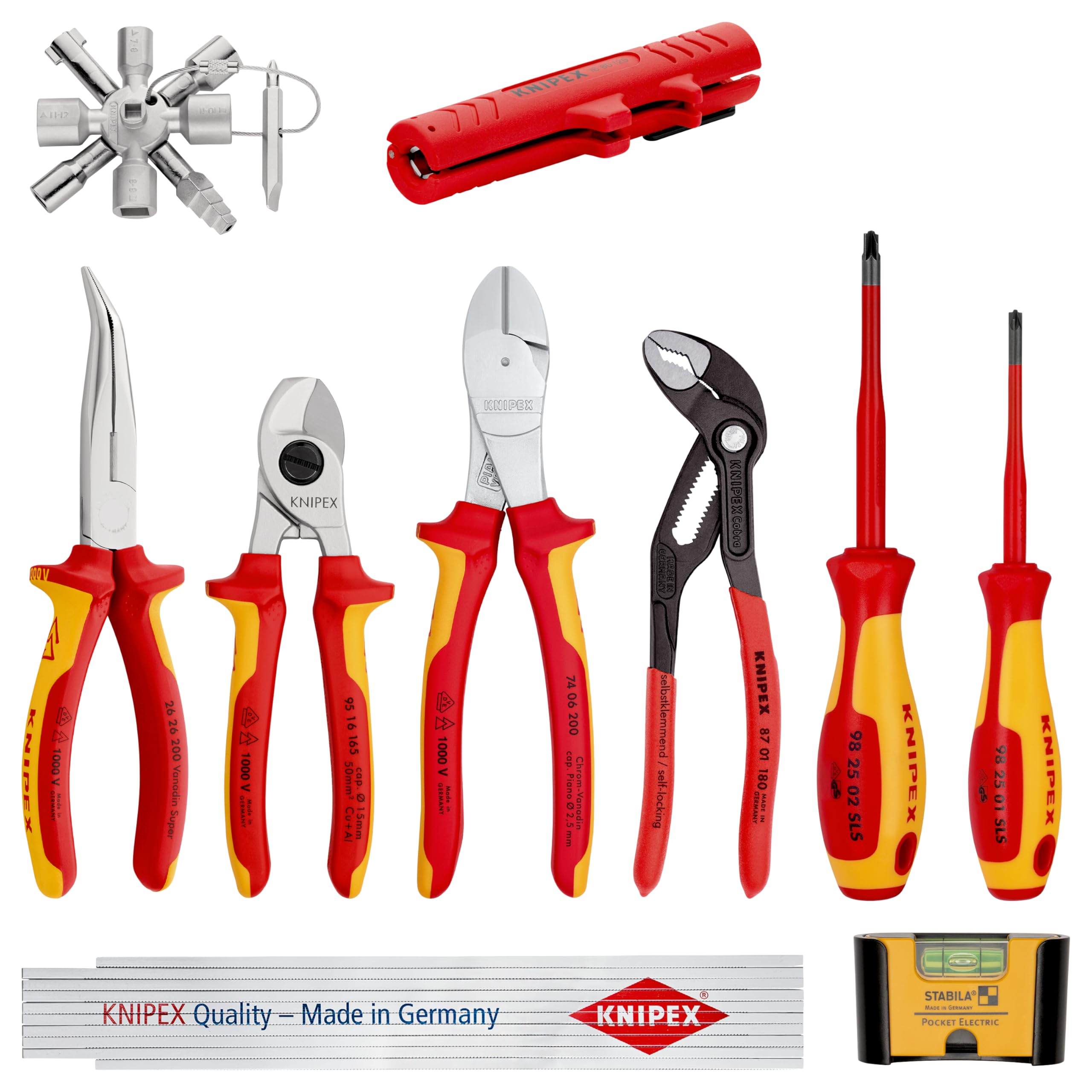 Knipex Multi Color Extension Set Electro 1 10 Parts, 00 20 90 V01