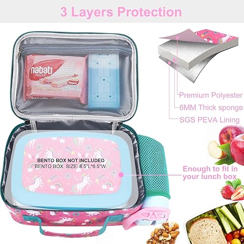 Miniatura 2 de RHCPFOVR Lonchera para niños  Lonchera aislada para niños y niñas, bolsa de almuerzo lavable y lonchera reutilizable a prueba de fugas para la