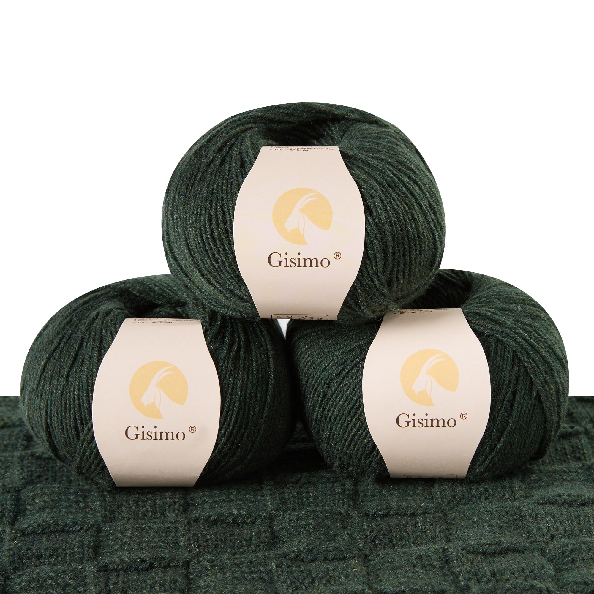 100% Inner Mongolian Cashmere Yarn Luxurious Hand Knitting Yarn Home Necessity for DIY Crafts (Forest Green, 3 Balls)