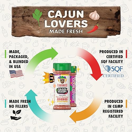 Miniatura 6 de Flavor God Mezcla de condimentos para amantes de cajún, mezcla natural de especias saludables para asar pollo, carne de res, mariscos, verduras