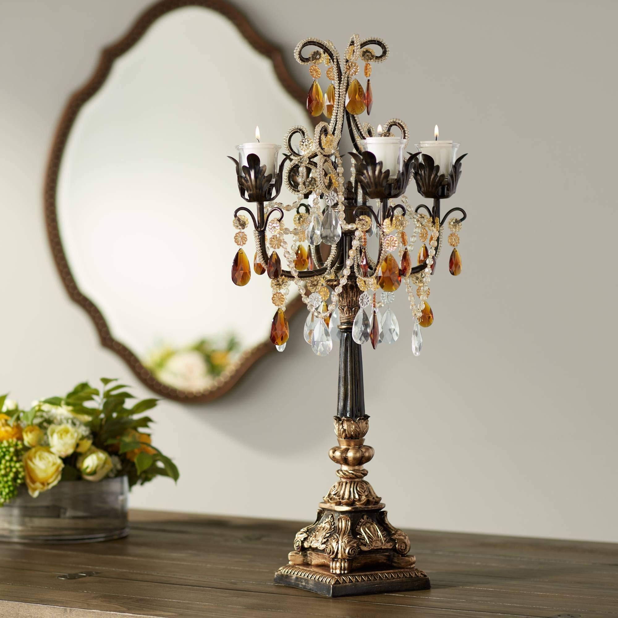 Kensington Hill 29" High Bronze-Gold 4-Arm Candle Holder