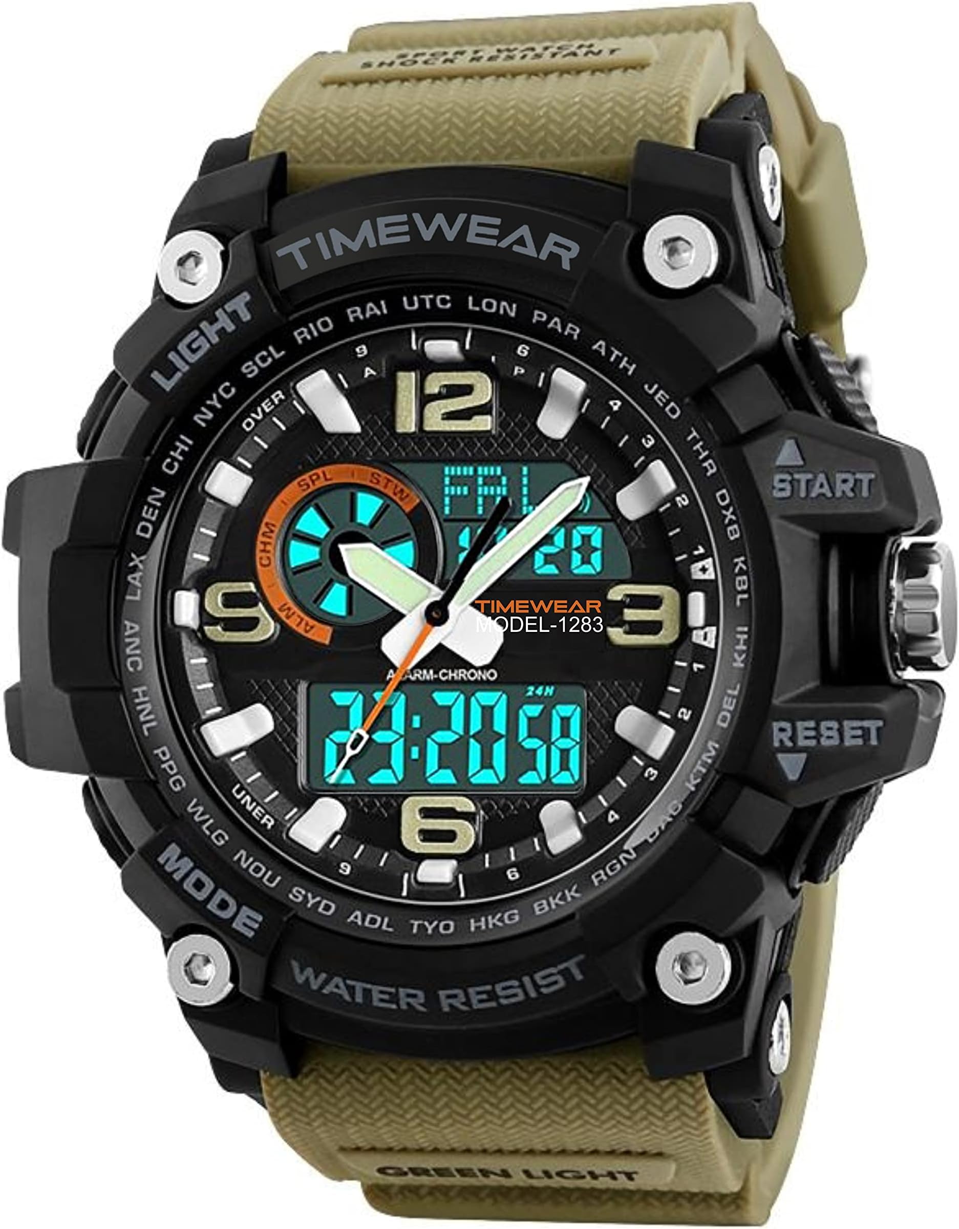 Analogue - Digital Men's Watch (Black Dial Black Colored Strap)