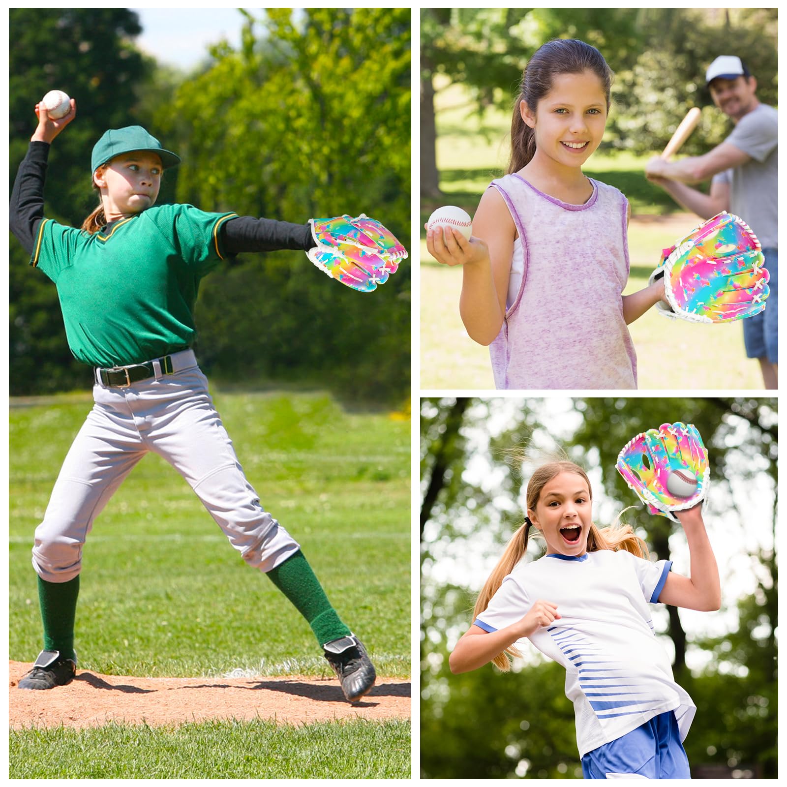 Guante de béisbol para niños, guantes de sóftbol, guante de béisbol y sóftbol para niños y niñas, guante de béisbol de 9 a 10.5 pulgadas para entrenamiento y juego de principiantes, guante de