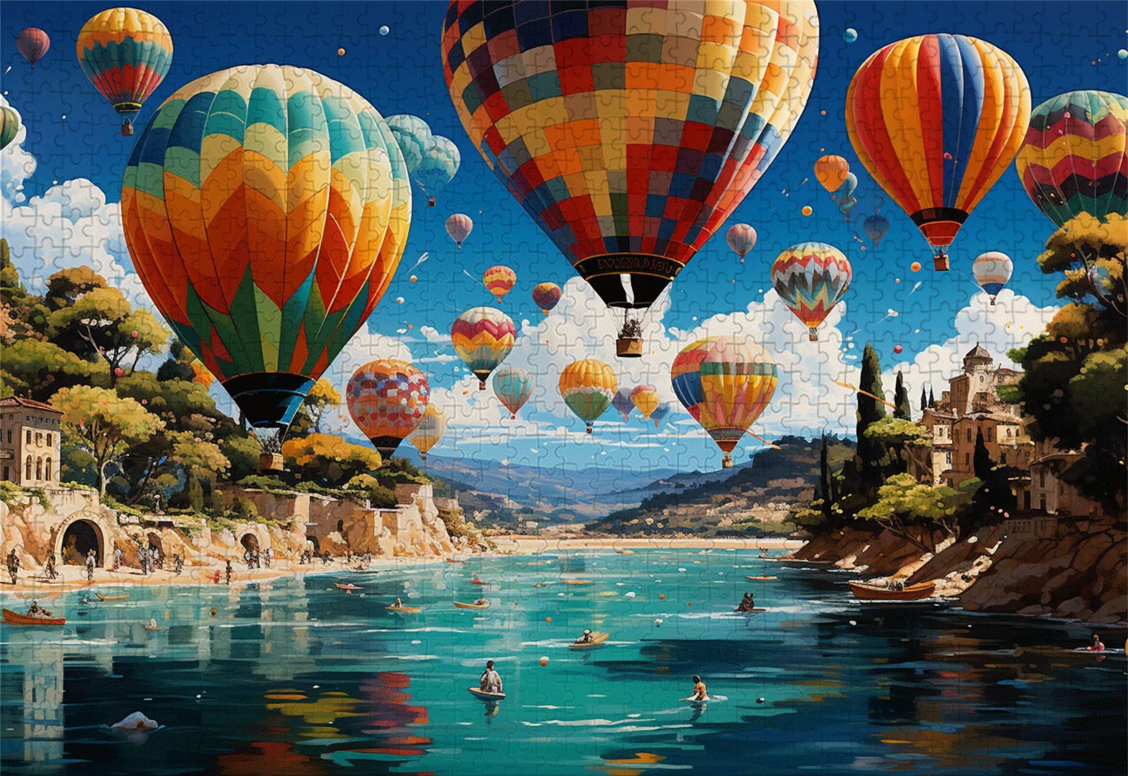 Heißluftballon Puzzle 3000 Teile Erwachsene Klassische Puzzles Landschaft Jigsaw Anspruchsvoll Impossible Pädagogisches Spielzeug Kinder Holzpuzzlem Puzzlespiel Geeignet für alle Altersgruppen P-256