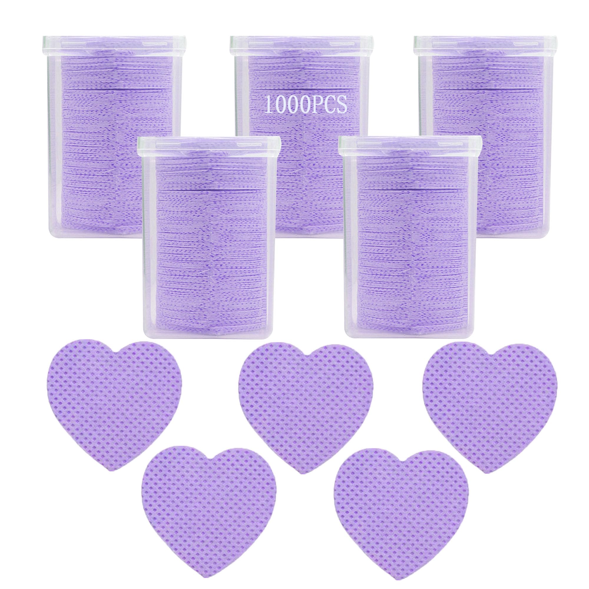 1000 PCS Lint Free Nail Wipes, Nail Polish Remover Wipes for Lash Extension Supplies,Lash Glue Wipes Eyelash Extension Glue Wipes,Nail Wipes for Gel Nail Polish Remover,Lash Glue Cleaning Pads, Purple