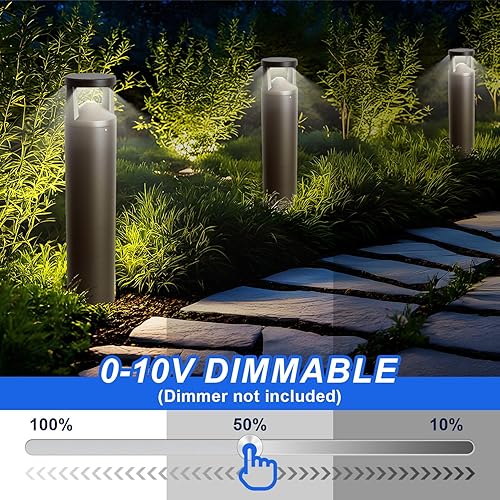 Miniatura 5 de Luz LED de paisaje bolardo, 24 W 42 pulgadas, luz moderna para caminos, 3CCT 3000 K/4000 K/5000 K seleccionable, accesorio de iluminación comercial