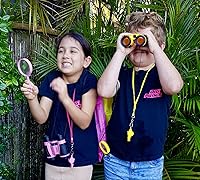 Vista 7 de Adventure Kidz - Kit de exploración al aire libre, binoculares de juguete para niños con estuche, linterna, brújula, silbato de zorro, lupa