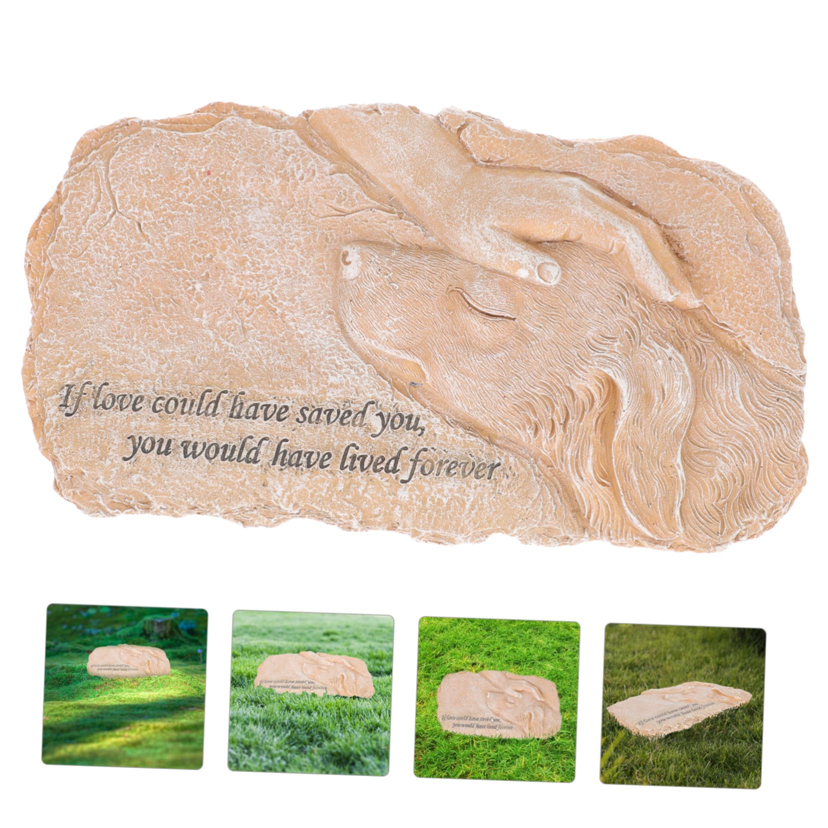 BESTonZON Lapide Commemorativa per Cani in Resina Sintetica Decorativa per Tomba di Animali Domestici per Giardino e Spazio Esterno