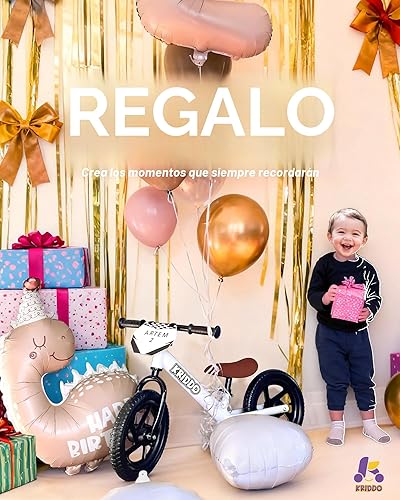 Miniatura 5 de KRIDDO Bicicleta de equilibrio para niños de 2 años, de 24 meses a 5 años, bicicleta de empuje de 12 pulgadas con placa personalizada