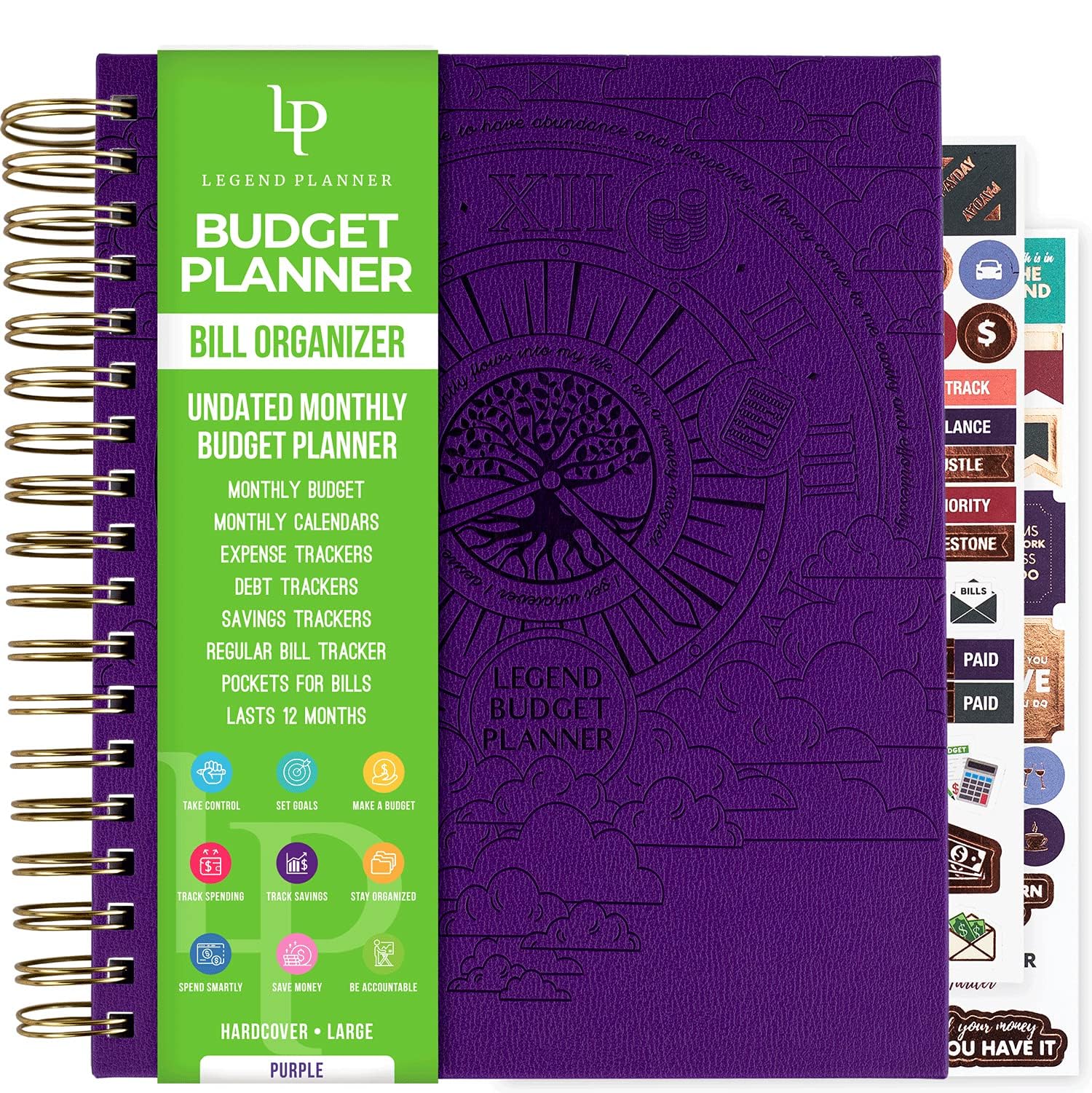 Legend Budget Planner & Monthly Bill Organizer with Pockets – Home Finance & Expense Tracker – Notebook for Household Budgeting (Purple) — image 1