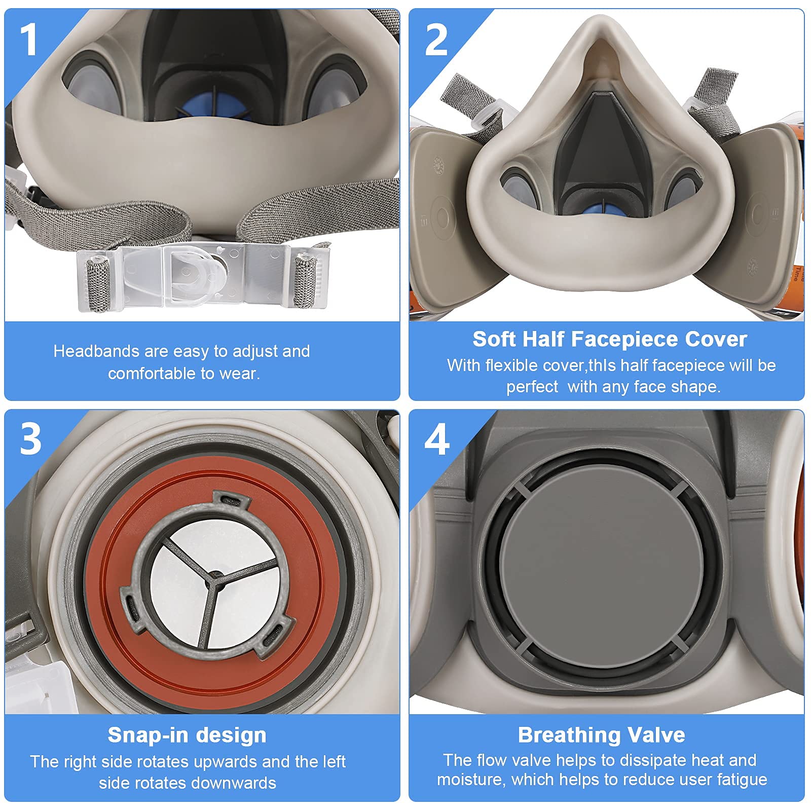 ANUNU Reusable Half Facepiece With 20 Filters Set Jamaica