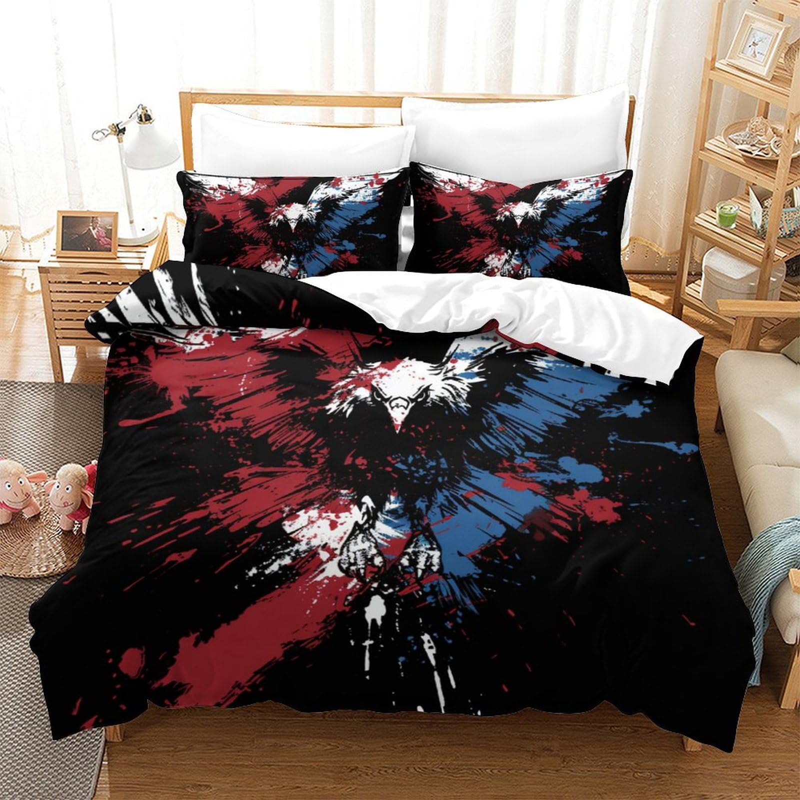 Housse de couette aigle 3D grand confort pour créer une ambiance évasion dans une chambre