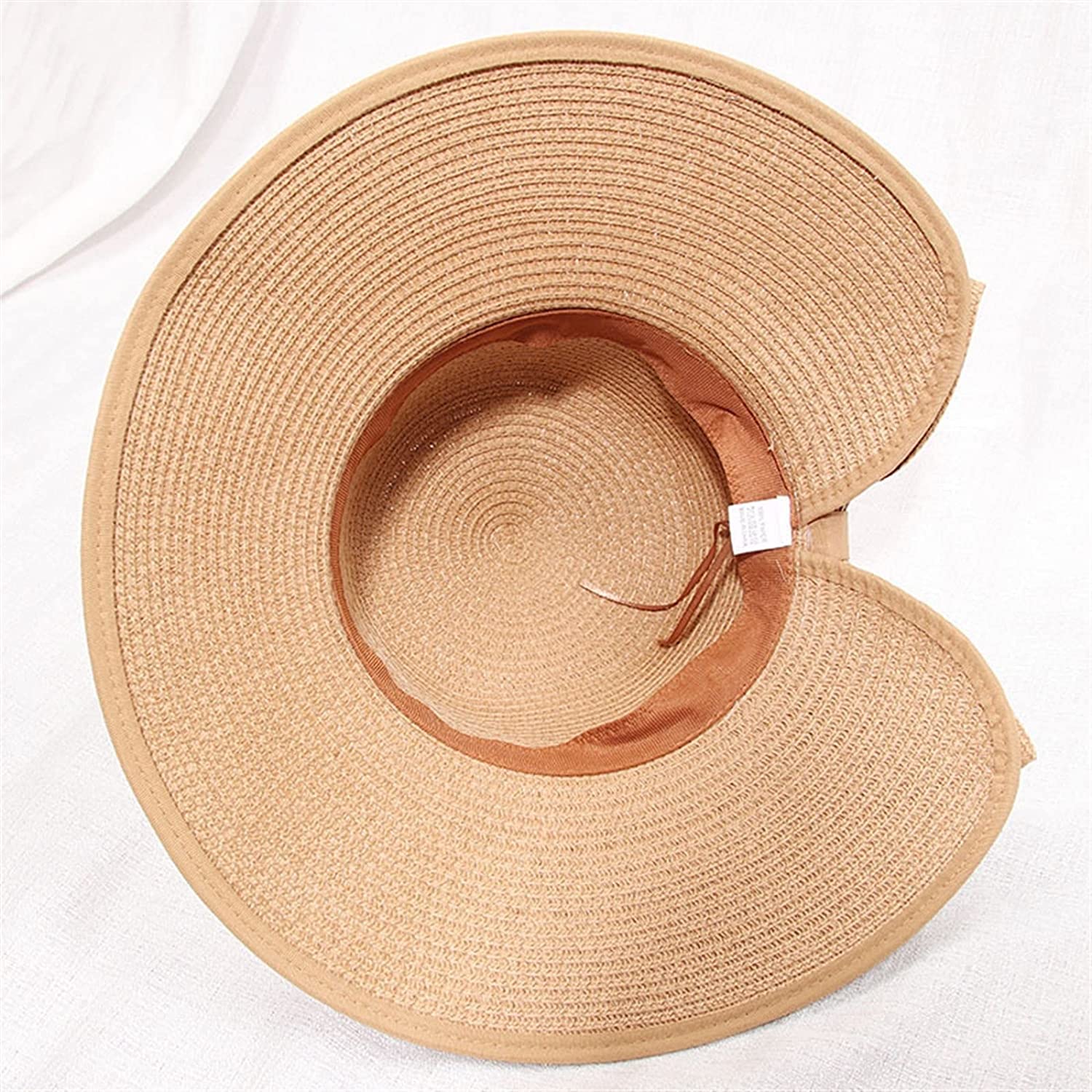 Sombreros Sol Sombrero De Paja con ala Plegable, Sombrero para El Sol con Lazo, Sombrilla Elegante, Sombrero De Playa para Mujer Sombrero Sol Mujer(K)