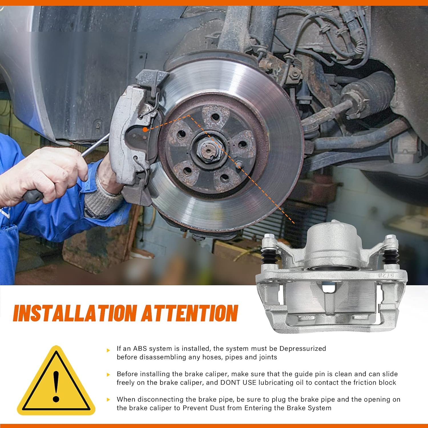 DRIVESTAR 19B2663 Front Left Brake Caliper for 2002-2004 Honda CRV, 2003-2011 Honda Element, OE-Quality New Disc Brake Caliper Front