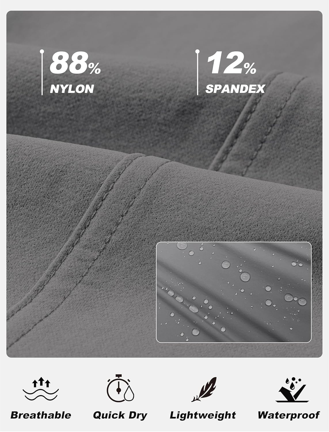 MoFiz Women's Capri Pants with Pockets Lightweight Cropped Golf Hiking Pants Summer Quick Dry Elastic Waist Capris - Image 5