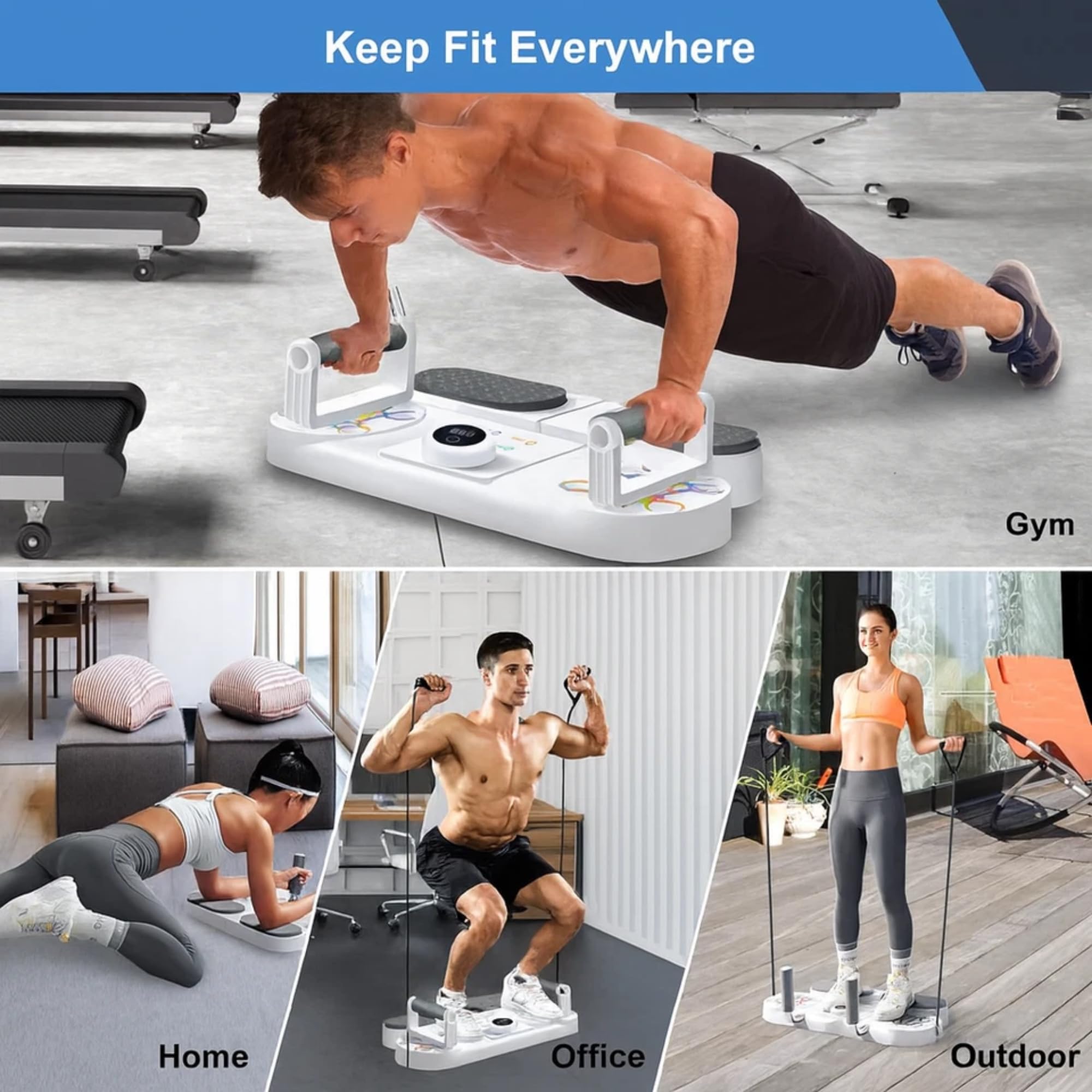 Push Up Board System per uomini e donne – Multifunzione allenamento muscolare per petto, braccia, schiena e core – bruciare i grassi e costruire muscoli a casa