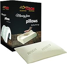 طوسون سليبنج سيستيم وسادة عادية ميموري فوم مقاس قياس موحد، أبيض