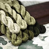 Vista 4 de Hilo de seda 100% natural, hilo de bordado hecho a mano hilo de seda 8 colores 360.9 ft cada uno (61)