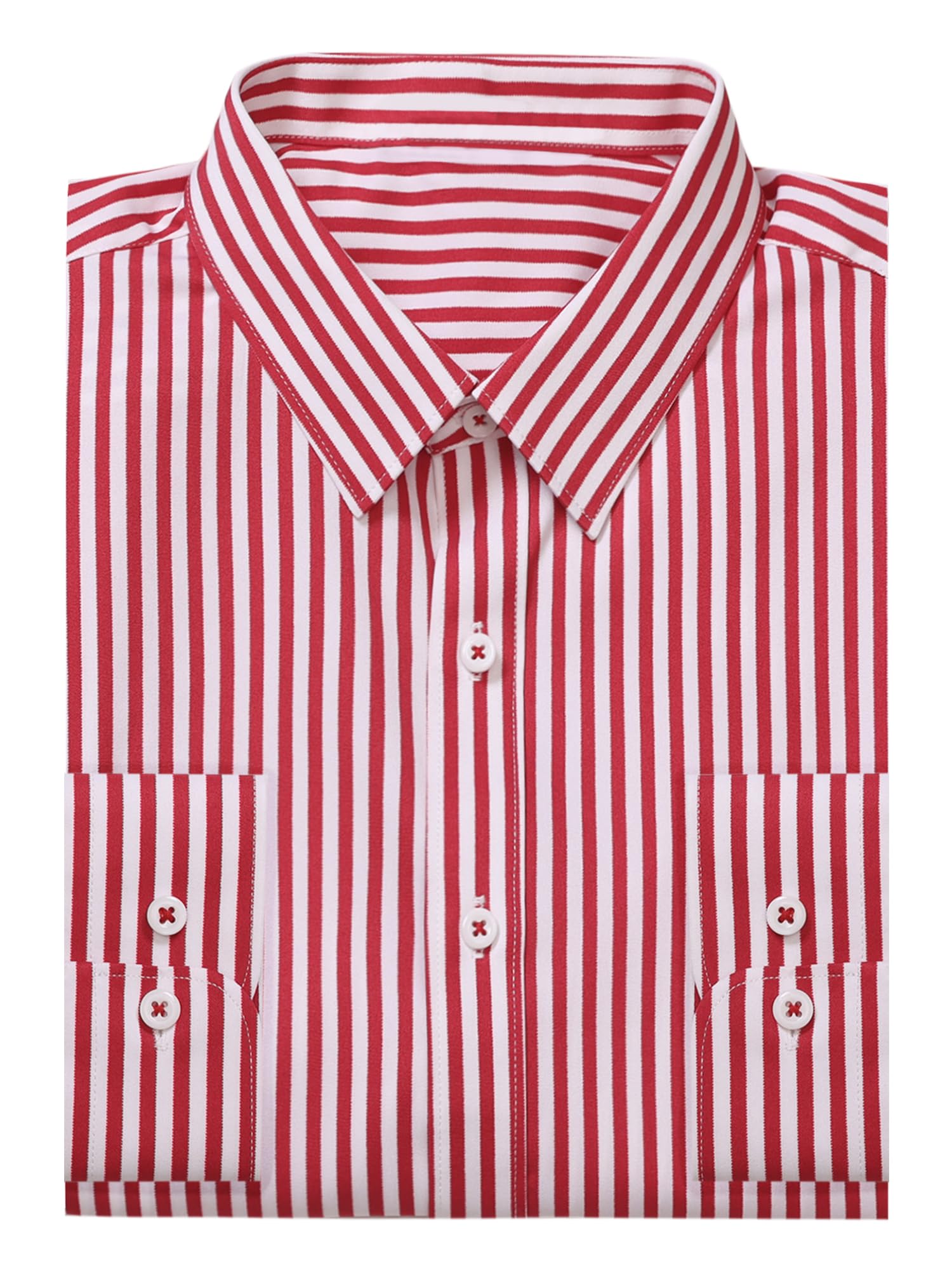 Lars AmadeusStriped Dress Shirts for Men's Business Button Down Long Sleeve Stripes Shirt
