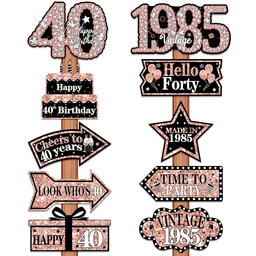 Amazon.com: 10pcs 40th Birthday Decorations for Women, Rose Gold Vintage 1985 Happy 40th Birthday Door Banner Party Supplies, Forty Birthday Photo Booth Props Cardboards for Indoor Outdoor : Toys & Games amazon-com-10pcs-40th-birthday-decorations-for-women-rose-gold-vintage-1985-happy-40th-birthday-door-banner-party-supplies-forty-birthday-photo-booth-props-cardboards-for-indoor-outdoor-toys-games