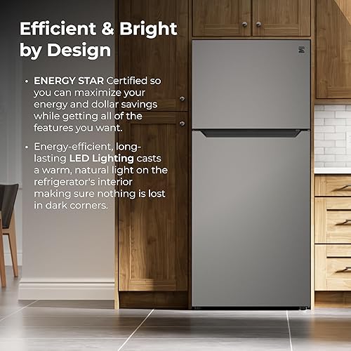 Miniatura 6 de Kenmore Refrigerador de montaje superior de 30 pulgadas con congelador, estantería ajustable, crispers controlados por humedad, iluminación LED,