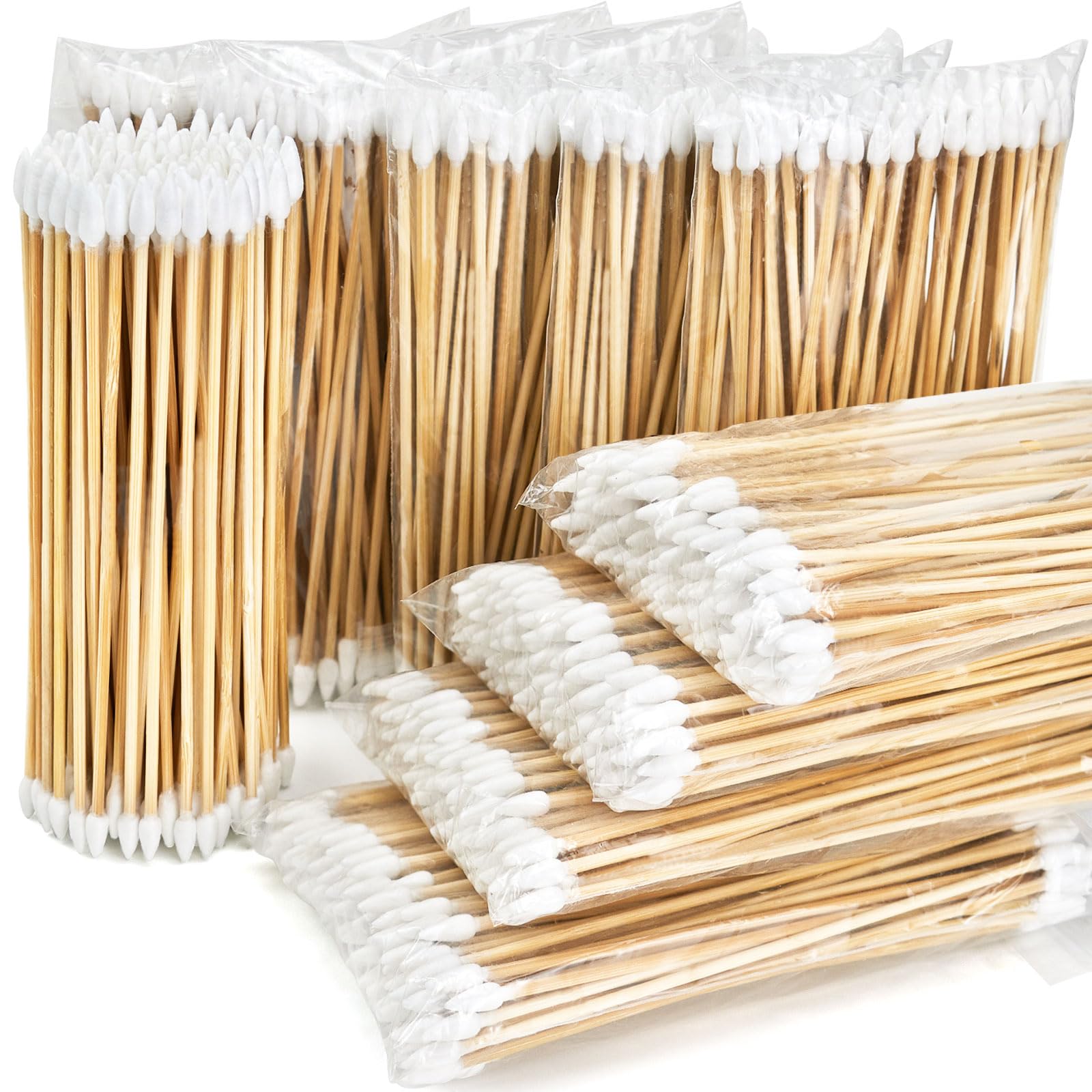 900/400PCS Double-Ended 6" Pointed Gun Cleaning Swabs - for Precision Firearm Cleaning and Applying, Gun Cleaning Supplies, Lint-Free and Highly Absorbent