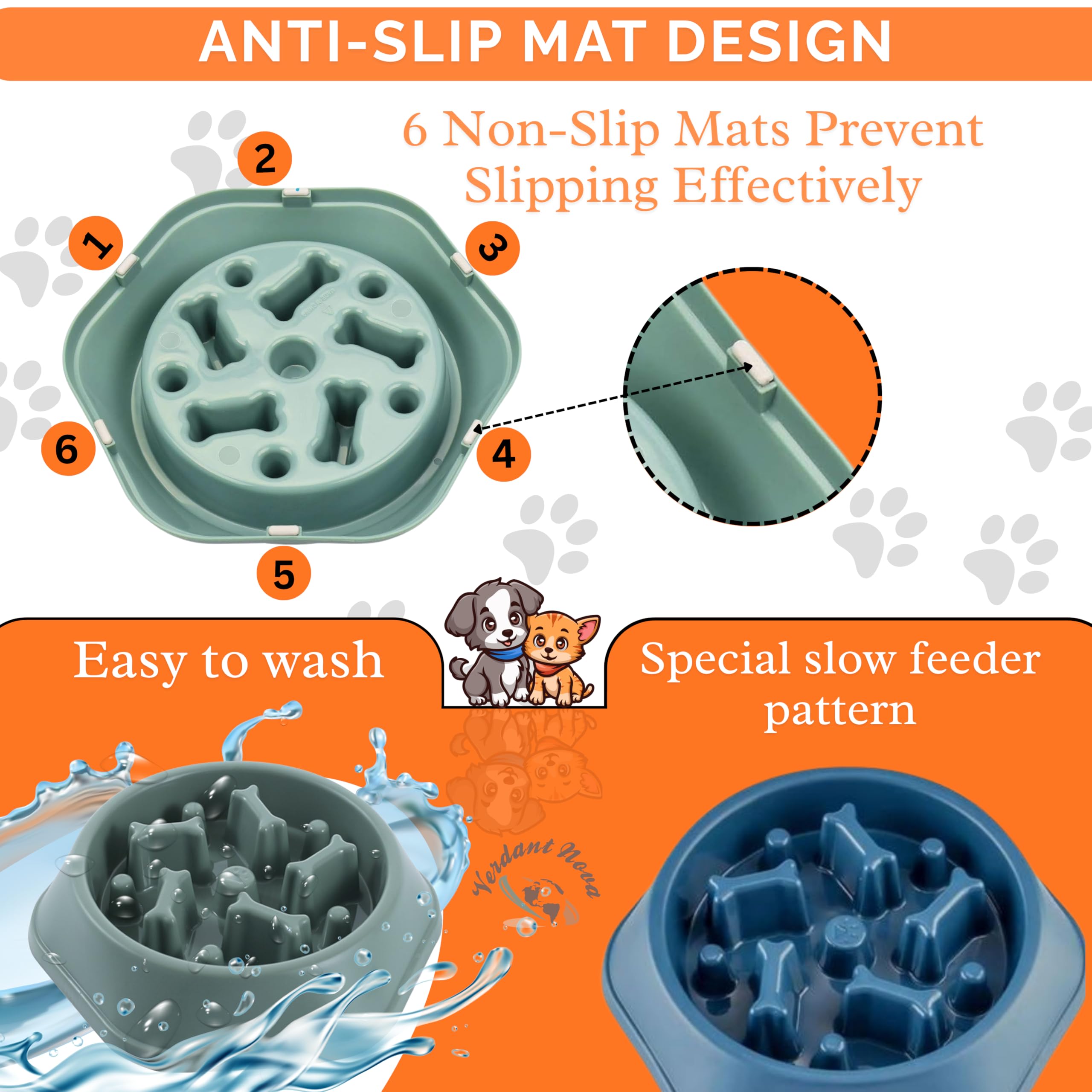 2 ciotole per cibo per cani con alimentazione lenta, progettate per mangiare lentamente, promuovono una digestione sana e impediscono il gonfiore, ideale per cani e gatti (rosa-rosa)