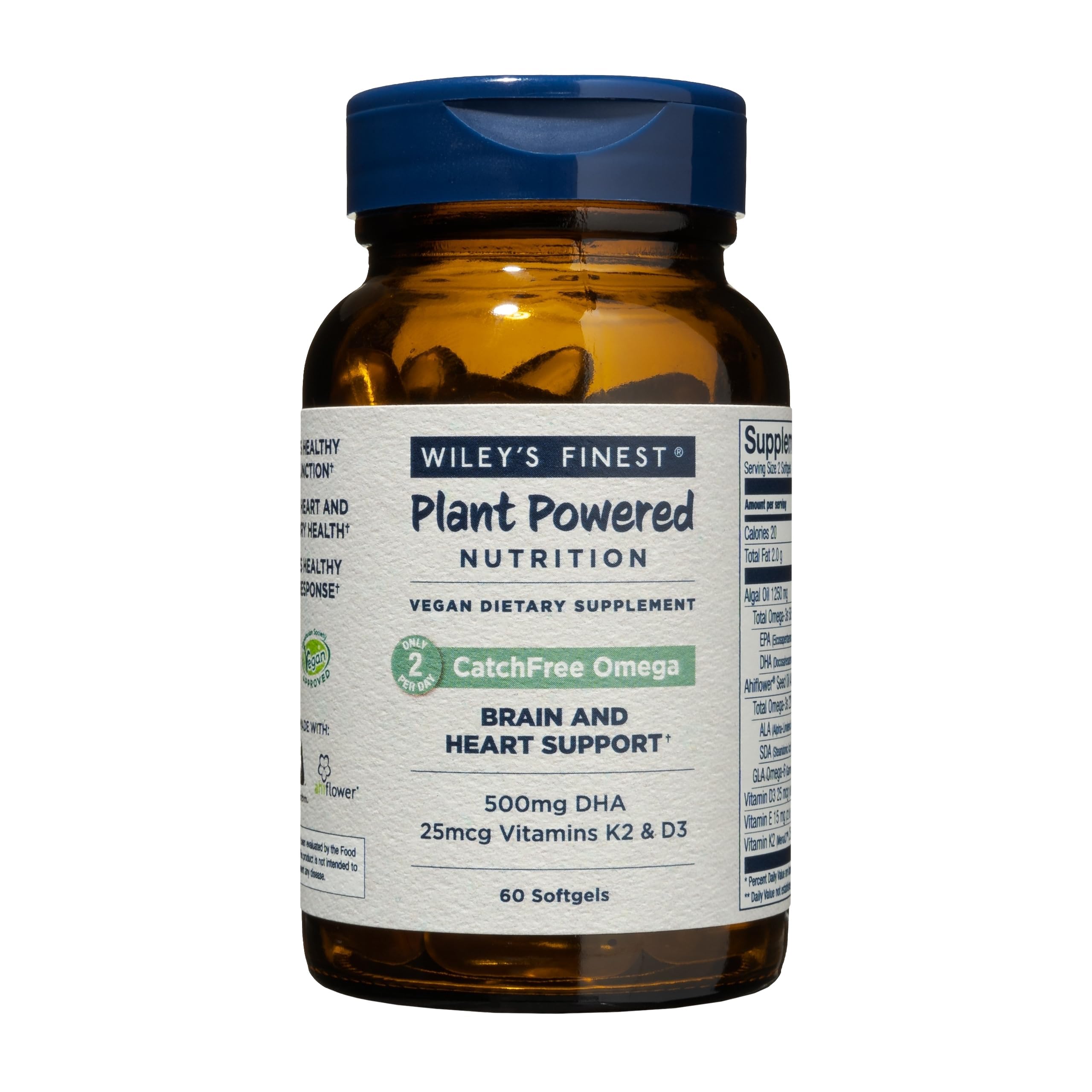 Wiley's Finest CatchFree Omega, Vegan & Plant-Powered, 60 Softgels