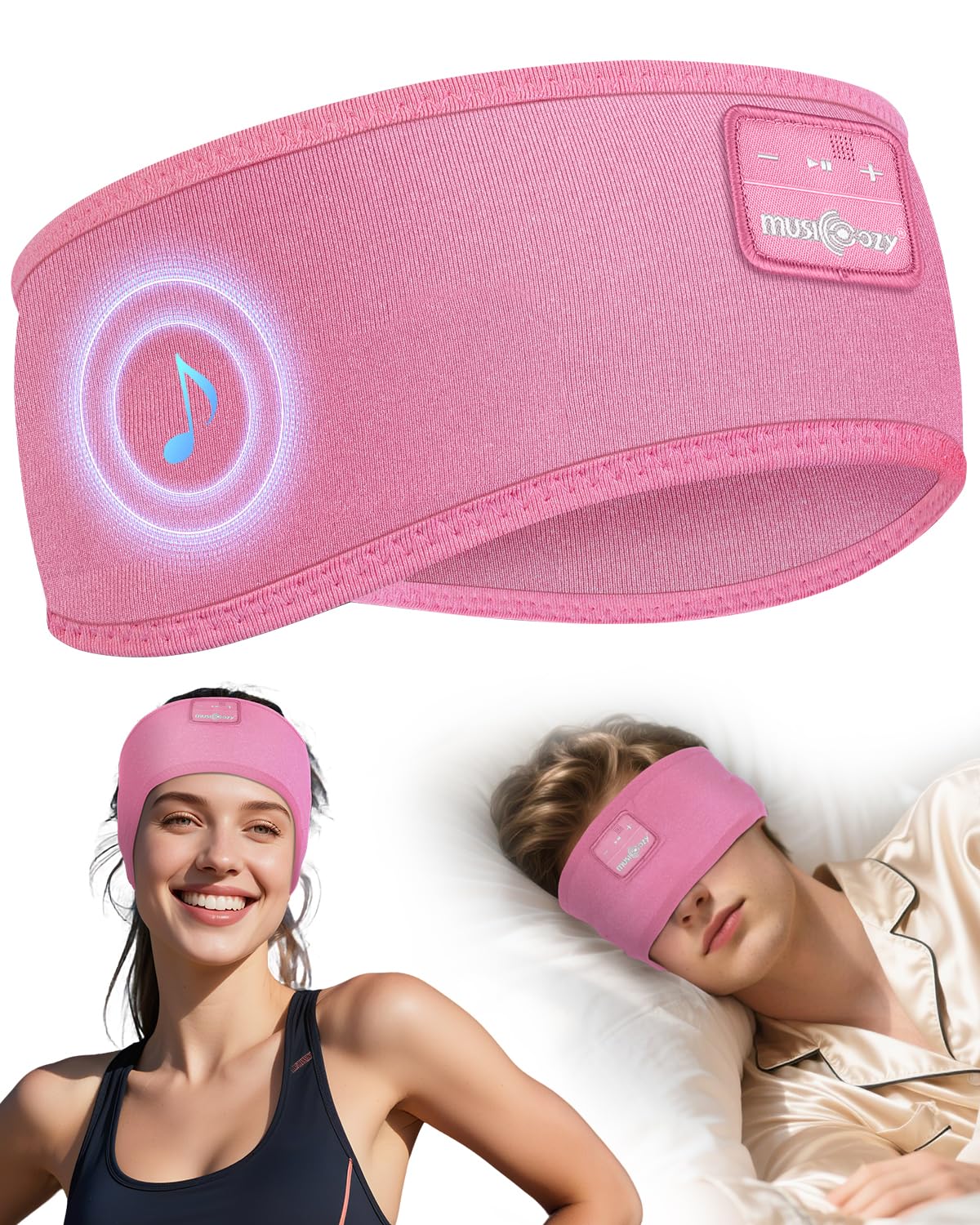 MUSICOZY Sleep Headphones, Comfortable Headband Headphones for Side Sleepers - Bluetooth 5.4 Wireless Headphone with Ultra Thin Speakers for Sleeping,Sport,Travel | Eye Mask Design for Deep Sleep-picture-33