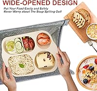Vista 4 de Mziart Bolsa de almuerzo minimalista, bolsa aislada reutilizable para mujeres y hombres, contenedor de caja a prueba de fugas, diseño simple Bento