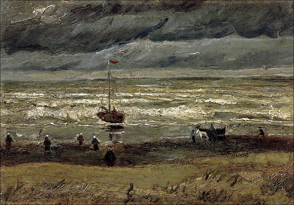 Cuadro Van Gogh Beach at Scheveningen de 1882 impresión mate mediana decorativa