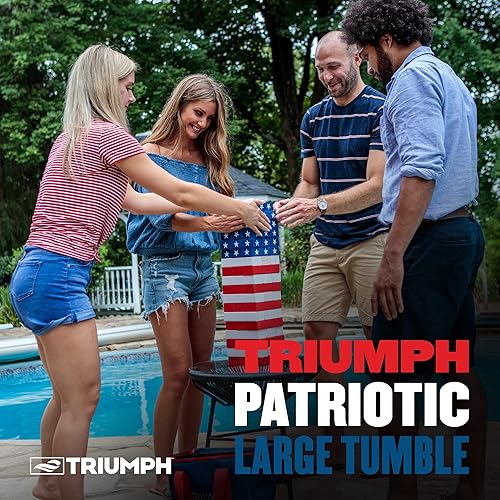 Miniatura 2 de Triumph Sports Torre patriótica grande, perfecta para fiestas y reuniones al aire libre, incluye 54 bloques de madera de 6 x 2 x 1.25 pulgadas y una