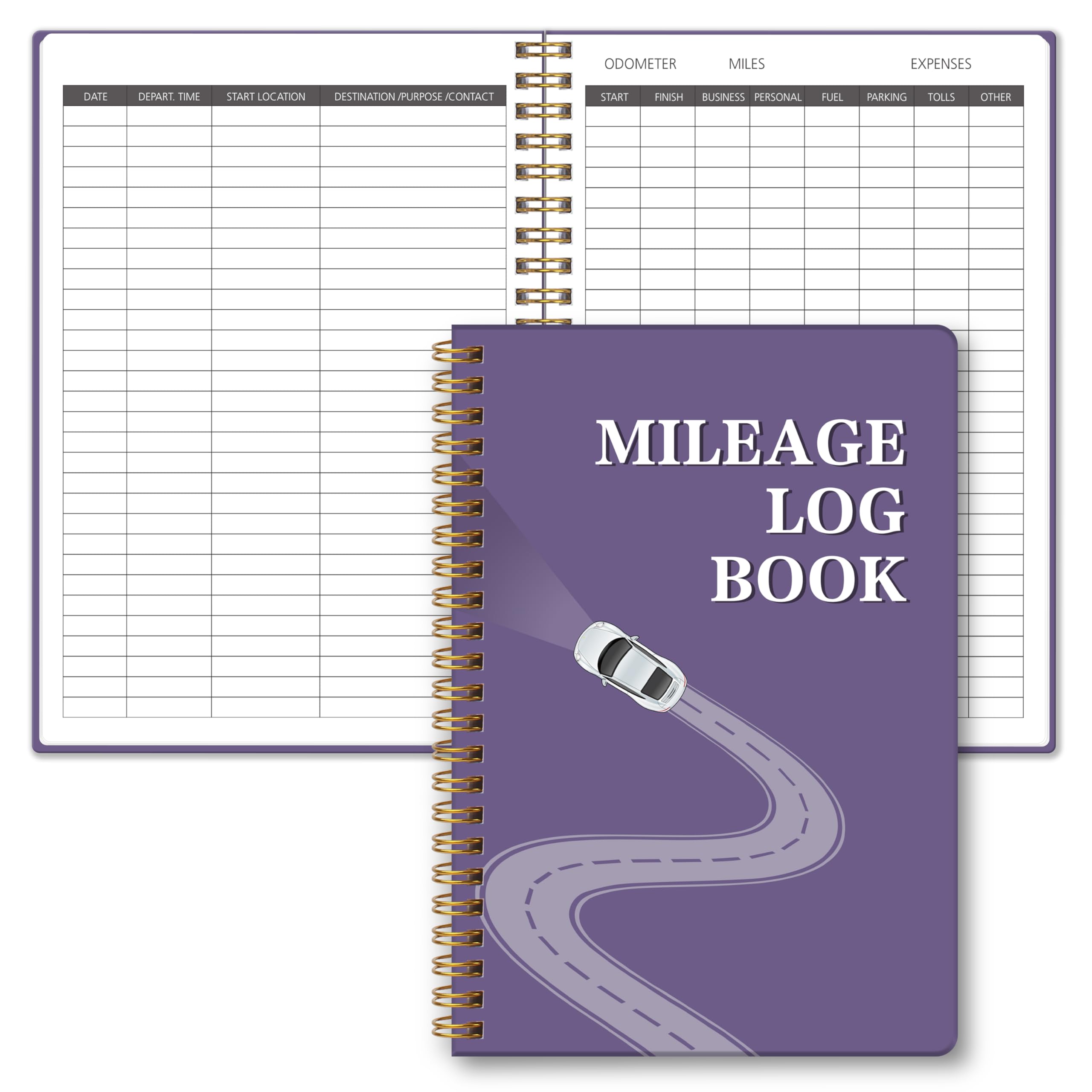 Auto Mileage Log Book for Personal or Business, Vehicle Maintenance Log Book for Car, Miles Log Book for Taxes, Car Mileage Log Books for Expense Rocord Notebook, 5.9"x 8.6"