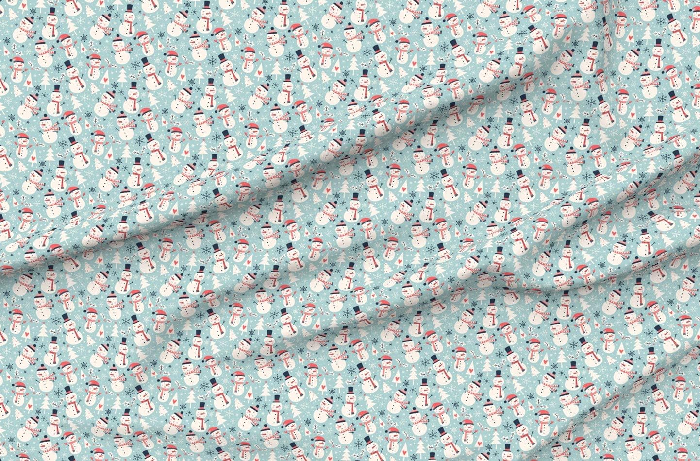 Spoonflower Fabric - Snowman Snowmen Christmas Winter Printed on Minky Fabric by The Yard - Sewing Baby Blankets Quilt Backing Plush