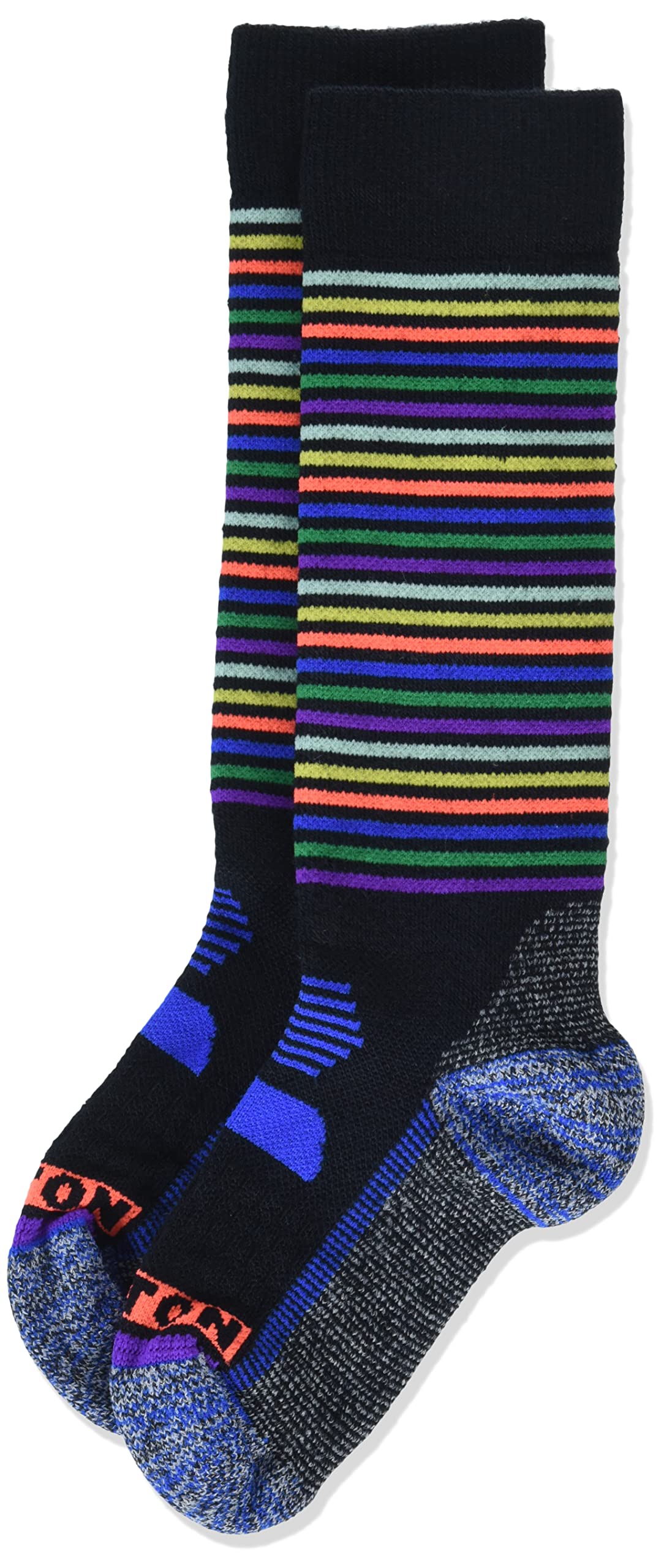 Burton Calcetines de peso medio de rendimiento para niños, mini rayas, talla XS S